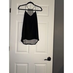 Express Sleeveless Reversible Tank Top Keyhole Small Black And Gray